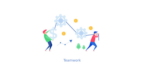 Sticker - Teamwork Management Illustration