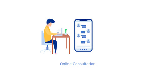 Sticker - Online Consultation Vector 