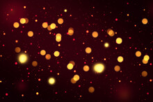 Dark Burgundy Abstract Background With Bokeh Lights And Stars