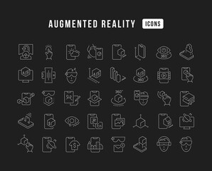 Poster - Set of linear icons of Augmented Reality