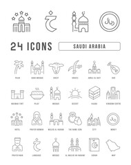 Poster - Set of linear icons of Saudi Arabia