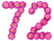 © kostiuchenko - Arabic numeral 72, seventy two, from flowers of chrysanthemum, isolated on white background