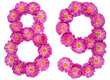 © kostiuchenko - Arabic numeral 89, eighty nine, from flowers of chrysanthemum, isolated on white background