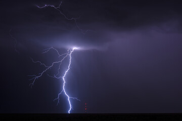 Wall Mural - Lightning strike in a storm