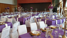 Modern And Elegant Tables Set Up In A Wedding Reception