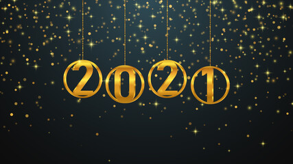 Wall Mural - 2021 Happy New Year Background. Abstract Vector Illustration