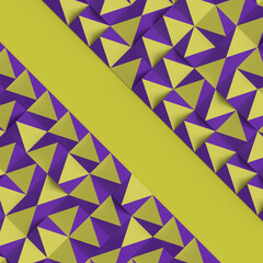 Leinwandbilder - Colorful geometrical pattern of randomly arranged triangles with place for your text. 3d rendering illustration