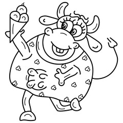 Wall Mural - Cow Cartoon Character