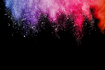 Wall Mural - colorful powder explosion on black background.
