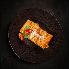 Canvas Print - Tasty lasagne with meat