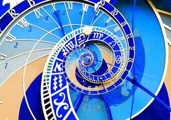 Wall Mural - Abstract ancient zodiac clock. Abstract Astronomical clock.