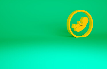 Sticker - Orange Baby icon isolated on green background. Minimalism concept. 3d illustration 3D render.