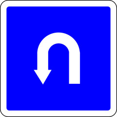 Poster - U-turn allowed sign