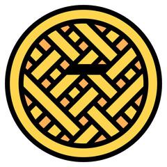 Wall Mural - baked dessert, flat icon of waffle