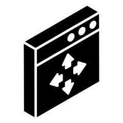 Wall Mural - 
Resize in glyph isometric icon, arrows  

