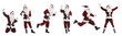 © New Africa - Collage with photos of Santa Claus on white background. Banner design