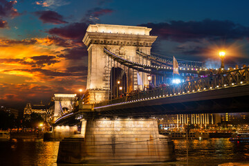 Canvas Print - Illumination of Bridge