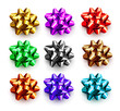 © Ramcreative - Multicolored bows for gifts isolated on white background. Decorative festive decoration elements for birthday, Christmas and New Year.
