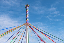 Coloured Ribbons On An English Maypole.