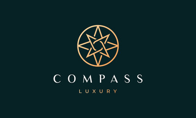 Wall Mural - simple compass logo concept with modern and luxury style