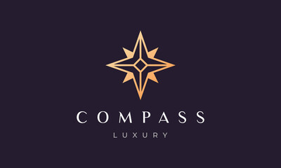 Wall Mural - simple compass logo concept in a modern and luxury style