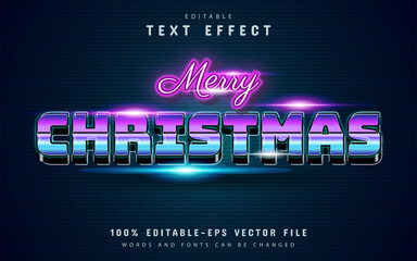 Wall Mural - Merry Christmas retro style text effect