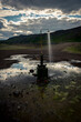 Geothermal shower running in the middle of nowhere in Iceland