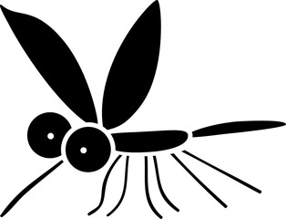 Wall Mural - Cartoon black mosquito in flat style