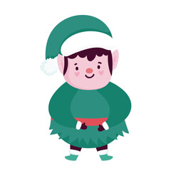 Wall Mural - merry christmas cute helper cartoon icon