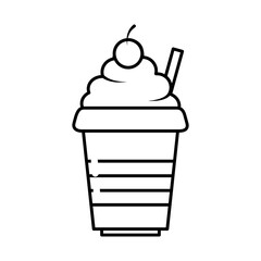 Sticker - milkshake drink icon, line style