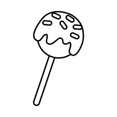 Wall Mural - cake pop icon, line style