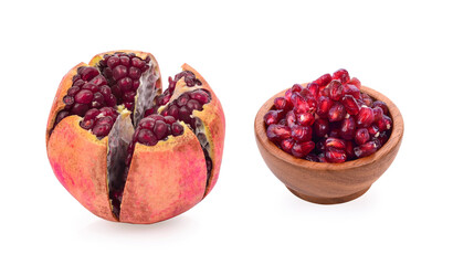 Wall Mural - Fruit pomegranate on white background