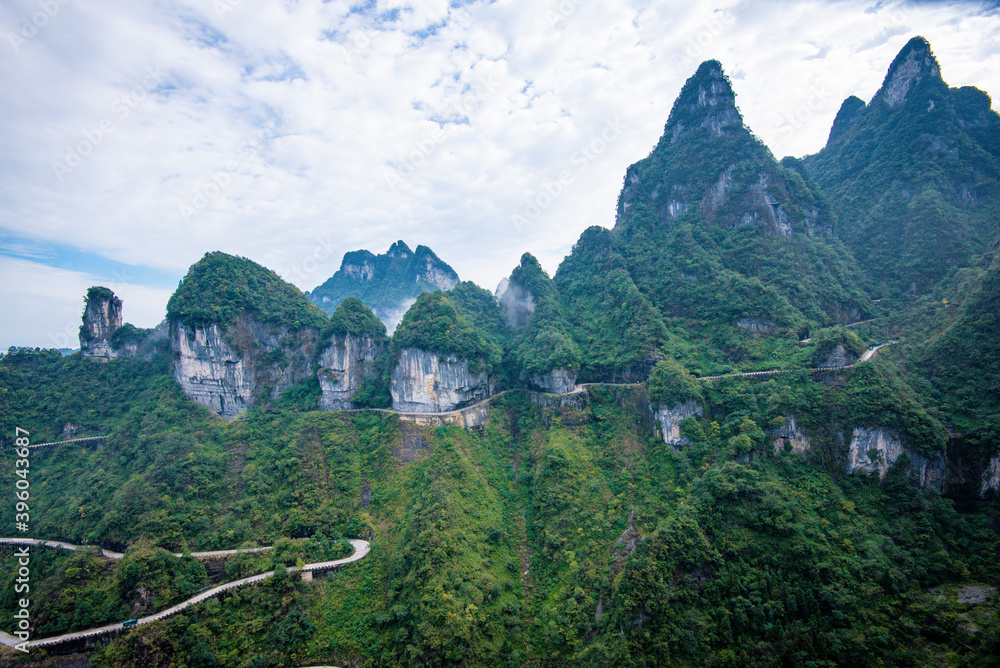 Beautiful landscape of Tianmen mountain national park, Hunan province ...