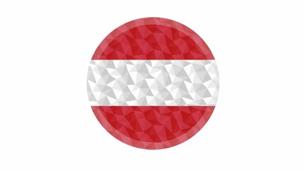 Wall Mural - Round badge or button Austria low poly flag with lightening on the edge animated video