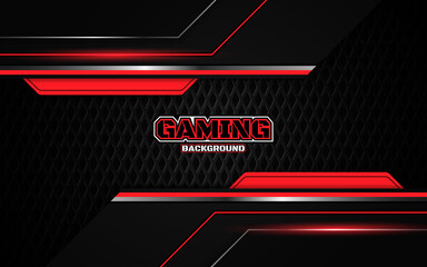 Wall Mural - abstract futuristic black and red gaming background with modern esport shapes. vector design templat