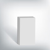 Fototapeta  - Vertical white box mock up on grayscale background with shadow