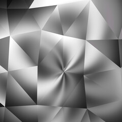 Poster - abstract metallic triangular dark grey background with copy space