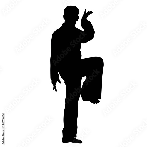 Ταπετσαρία τοιχογραφία Silhouette of Silat Martial Arts