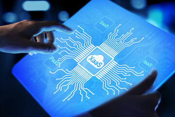 Wall Mural - xaas paas saas iaas dbaas infrasstructure service data base platform development solution for busine