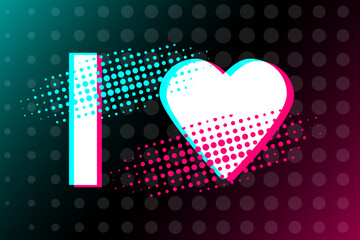 Wall Mural - I love. Abstract love symbol in the style of a popular social network. Flat style. EPS10