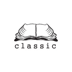 Canvas Print - Classic book logo design template