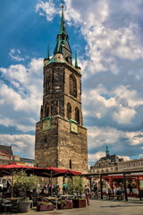 Wall Mural - halle saale, deutschland - marktplatz mit roter turm