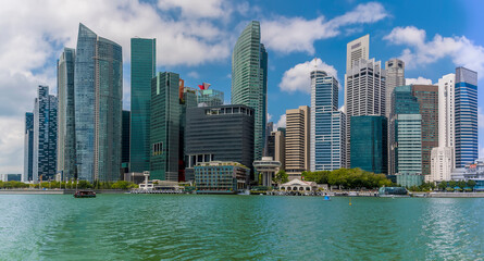 Wall Mural - A panorama view of the financial district of  Singapore, Asia