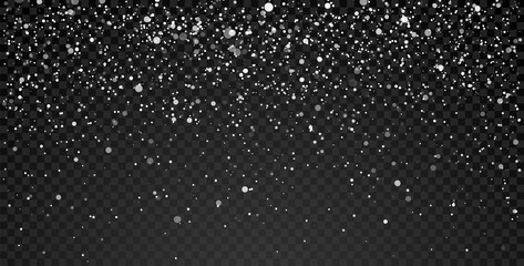 Wall Mural - snowfall background. christmas holiday decoration with snow. falling snowflakes on transparent backg