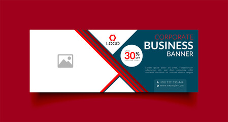 Wall Mural - sale business facebook cover page timeline web ad banner template with photo place modern layout des