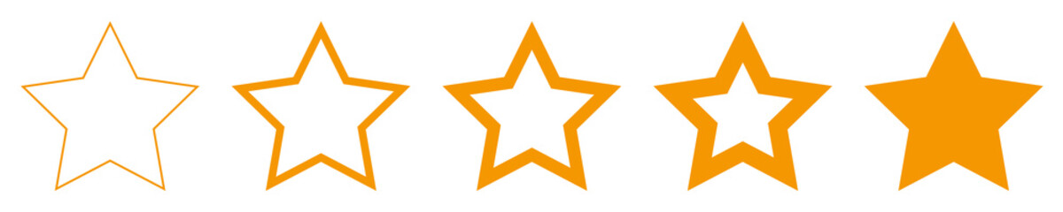 Wall Mural - stars set icons. rating star signs collection symbols isolated – vector