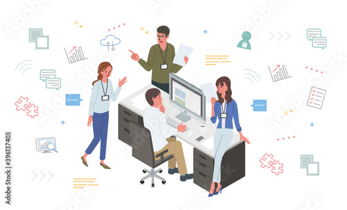 打ち合わせイラスト カメラ イラスト