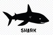 Shark vector silhouettes on a white background