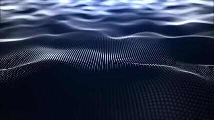 Wall Mural - abstract wave technology background with blue light. conceptual waves copy space animation. loop wav