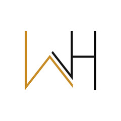 Initial letter wh logo or hw logo vector design template